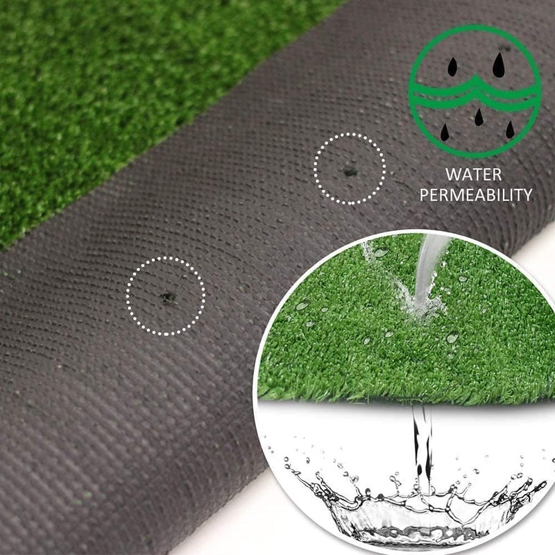 Backontro Store Realistic Artificial Grass Turf 2x8ft, Fake Grass Rug for Outdoor/Indoor Lawn, Pet-Friendly Synthetic Turf Grass with Drainage Backing, 0.4inch Pile Height, Backyard Patio Garden Balcony Rug - Image 5